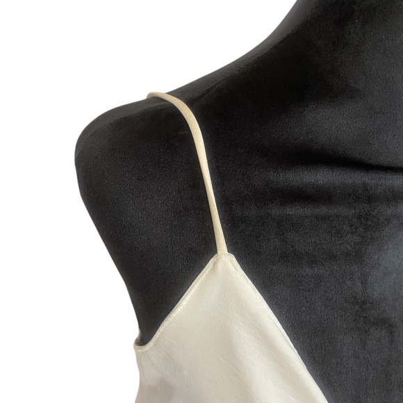 White spaghetti strap mini dress, tie, front,cut out,Large - Picture 7 of 8